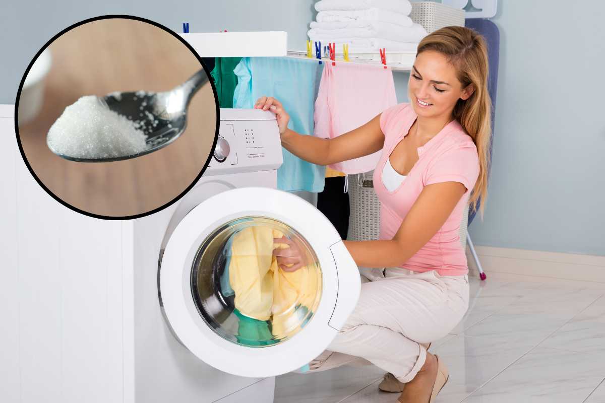 zucchero in lavatrice